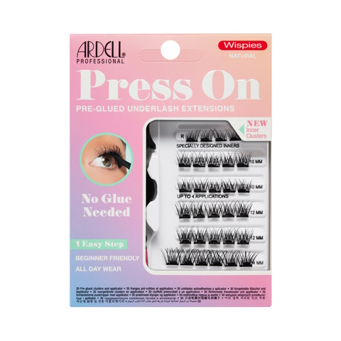 Press On Pre-glued Underlash Extensions Wispies Natural - starterskit