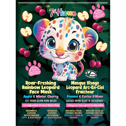 7th Heaven Rainbow Leopard Face Mask Apple &Winter Cherry